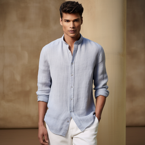 Camicie da <span class=keywords><strong>uomo</strong></span> di vendita calda camicetta camicetta di cotone camicie di <span class=keywords><strong>lino</strong></span> primavera autunno estate camicie - Product Image 6