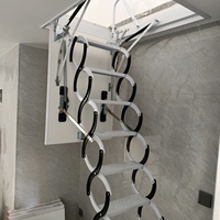 Escaliers modernes de qualité supérieure, échelle télescopique en acier au carbone laminé à froid et renforcé, application pour villa, appartement et cuisine