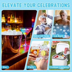 300 Cubos de <span class=keywords><strong>Hielo</strong></span> de Plástico Reutilizables y Recongelables, Libres de BPA, Paquete Grande con Bolsas de Enfriamiento Instantáneo para Whisky, Café, Camping y Bares - Product Image 6