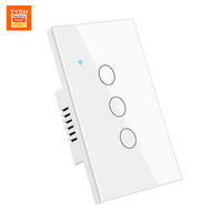 TYSH Us Standard Crystal Touch Screen Glass Panel 4gang Remote Wall Switch with Led Indicator Smart Life 250V Google Home Alexa