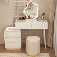 Meuble de chambre moderne : Coiffeuse avec miroir LED et éclairage intégré