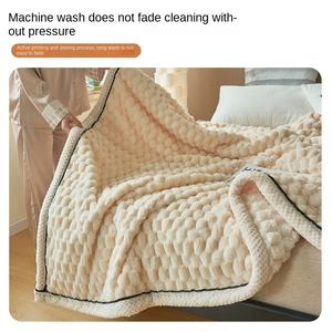 Nouvelle couverture en polaire tricotée épaisse Golden Beetle, couleur unie, écologique, pour la maison, pour la chaleur et le confort - Product Image 2