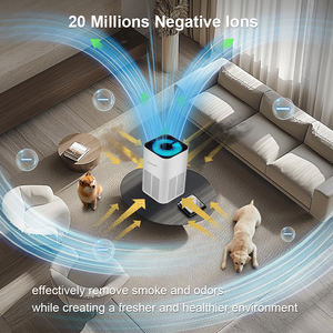 Purificateur d'<span class=keywords><strong>air</strong></span> portable HEPA et ioniseur pour la maison, alimentation 12V DC, faible bruit 22dB, avec écran tactile et lumières LED bleues pour chambre d'enfant - Product Image 4