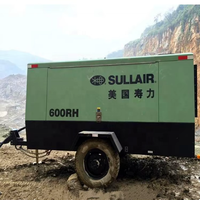 Compresseur d'air mobile Sullair 600RH 17,2 bar 17 m³/min Cummins 179 kW, utilisé pour l'exploitation minière de pierre, le forage