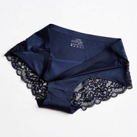 Culottes de bikini sans couture en dentelle florale pour femmes, en nylon tricoté, antibactériennes, respirantes, sous-vêtements pour adultes