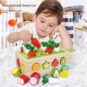Jeu de société éducatif pour <span class=keywords><strong>enfants</strong></span> jouets ferme radis voiture d'intelligence en bois pour 1-3 ans accumulation assortie 2 cadeaux - Product Image 4