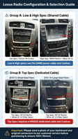 Autoradio 9 pouces pour Lexus IS300 IS200 IS250 IS350 (2005-2013), avec CarPlay sans fil et Android Auto, GPS, DSP, unité multimédia