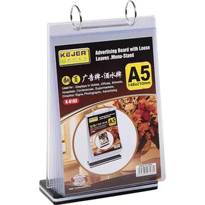 KEJEA A5 Vertical Page Turn Holder Plastic Advertising Display Stand BAR Dust proof Water proof Table Menu Holder