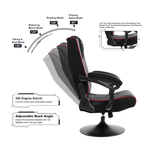 VANBOW 20-1017 <span class=keywords><strong>Fauteuil</strong></span> <span class=keywords><strong>de</strong></span> <span class=keywords><strong>jeu</strong></span> pour ordinateur <span class=keywords><strong>de</strong></span> direction en cuir avec haut-parleur pliable et audio pour Rockstar Rockers - Product Image 4