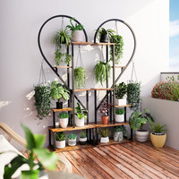 2025 support de plante d'intérieur avec lumières de croissance, présentoir à grand support à 6 niveaux avec roues support de plante en métal pour la maison