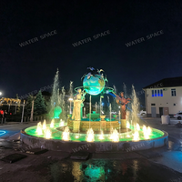 Fuente Circular Escultórica Controlada por Programa, con Múltiples Niveles y Boquillas de Luz RGB, para Proyectos de Construcción de Hoteles y Resorts