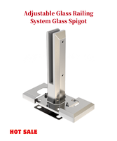 Pince de fixation réglable en acier inoxydable pour garde-corps en verre sans cadre, résistante à la rouille, pour balustrades de terrasse intérieures/extérieures - Design moderne
