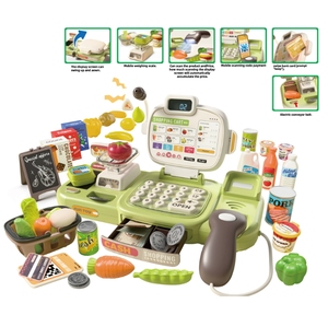 Juego <span class=keywords><strong>de</strong></span> 77 Piezas <span class=keywords><strong>de</strong></span> <span class=keywords><strong>Caja</strong></span> <span class=keywords><strong>Registradora</strong></span> <span class=keywords><strong>de</strong></span> <span class=keywords><strong>Juguete</strong></span> para Niños <span class=keywords><strong>con</strong></span> Cinta Transportadora, Calculadora, Micrófono y Escáner, Juego <span class=keywords><strong>de</strong></span> Imitación <span class=keywords><strong>de</strong></span> Compras - Product Image 2