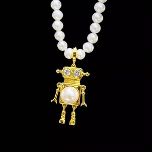 31360 Accesorios de Perlas DIY, Colgante de Plata S925 con Cuentas Redondas de 9-10 mm, Colgante de Robot de 4 mm, Bandeja Vacía para Joyería - Product Image 4
