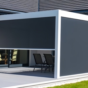 Cơ giới ngoài trời mù Windproof dây kéo theo dõi con lăn mù cho pergola nhiệm vụ nặng nề sợi thủy tinh chất lượng cao rèm cuốn - Product Image 3