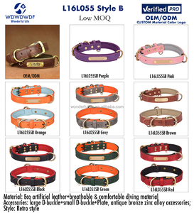 Top-Angebot Klassisches Weiches Gepolstertes Leder-Hundehalsband Atmungsaktives Wasserdichtes Hundehalsband aus Leder mit Verstellbarer Robuster Metallschnalle - Product Image 6