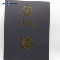 Zeamor-Carpeta de presentación de papel hecha a mano A4, de dos bolsillos con diseño personalizado, con tarjetero recortado para oficina