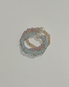 Bohemia Style Mixed Color Healing Crystal Beads <b>Rings</b> Small Flower Rice Bead Design Women Elastic <b>Ring</b> New Jewelry for Winter - Product Image 3