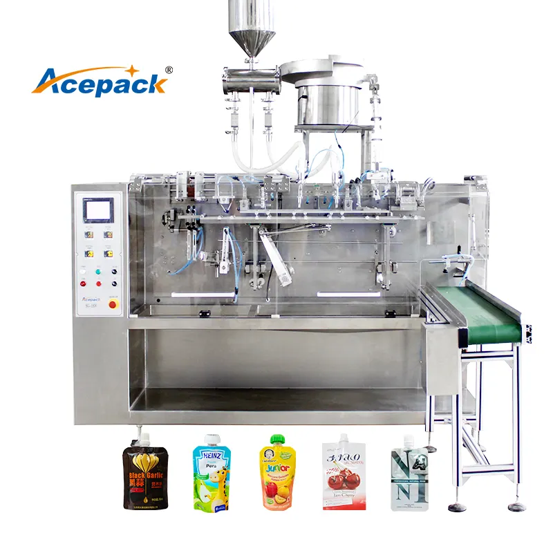 Máquina de embalagem e enchimento de leite de coco pré-fabricada de alta eficiência com bico de alta eficiência
