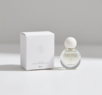Boîte à parfum personnalisée, carton pliable avec logo en relief et fenêtre pour l'emballage de flacon de parfum