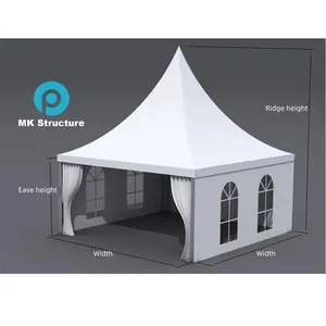 3x3m 4x4m 5x5m屋外イベントテント装飾裏地付きPVCホットセールパゴダテント