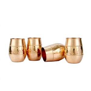 Affordable price Set of 4 Hammered Copper <b>Tumblers</b> Handmade Metal Drinkware <b>glass</b> for Moscow Mule - Product Image 1