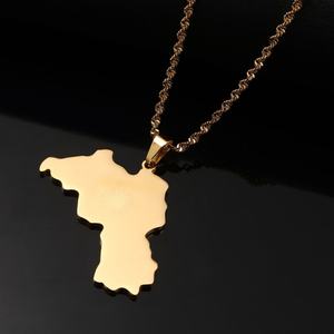 Collar de Oro Antideslustre de Moda, Collar con Colgante de Mapa de Kurdistán de Acero Inoxidable Real de 18K para Mujeres, Hombres y Niñas - Product Image 3