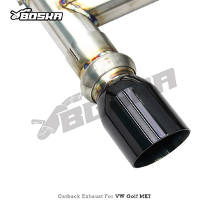 Échappement sur mesure à fixation par boulons pour VW GOLF 7/7.5 MK7/MK7.5 1.4T 2014-2020 Boska, avec silencieux intermédiaire résonné en acier inoxydable et silencieux arrière (Catback) - Product Image 6