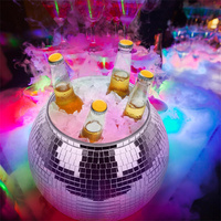 Seau à glace miroir argenté effet boule disco pour enterrement de vie de jeune fille, direct usine