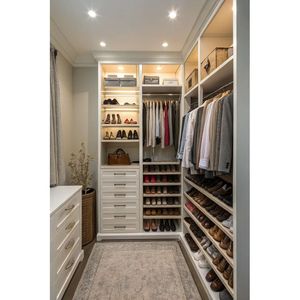 Reliable Modern Melamine Plywood with LED Light <strong>Closet</strong> Wardrobe Furniture <strong>Design</strong> Refined Outline Robust Assembly Walk in <strong>Closet</strong> - Product Image 1