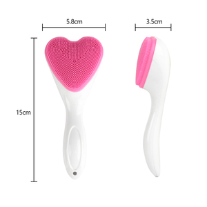 Heart Shaped Silicone Facial Cleansing Brush Waterproof Handheld Exfoliating <b>Massage</b> <b>Tool</b> - Product Image 6