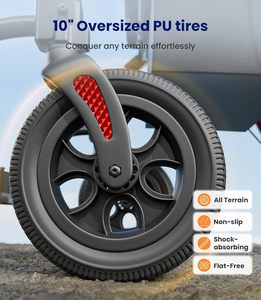 Andador portátil Premium con respaldo de asiento y cesta Marco de aluminio ligero de altura ajustable para soporte de ancianos - Product Image 6