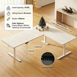 <span class=keywords><strong>Bureau</strong></span> d'angle électrique en L à 3 pieds avec double moteur, réglable en hauteur, écologique, pour <span class=keywords><strong>bureau</strong></span> moderne et studio - Product Image 2