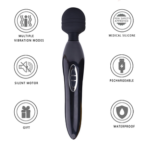 매직 AV 완드 USB 충전식 방수 실리콘 바디 마사지기 클리토리스/G-스팟 딜도 바이브레이터 5단계 무윤활 성인용품 - Product Image 2