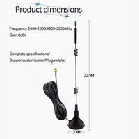 Antenne magnétique double bande WiFi 2.4G 5.8G 5GHz Whip SMA pour caméra IP de sécurité CCTV, antenne HF UHF