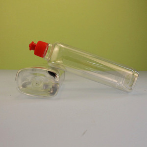 500ml 16 oz PET 플라스틱 식기 세척기 액체 플랫 짜기 병 (28mm 당김 뚜껑 포함) - Product Image 2