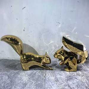 Electroplated <b>Squirrel</b> Fiberglass Animal Sculpture Outdoor Floor Mount Decorative Landscape <b>Ornament</b> - Product Image 2