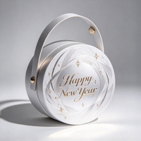 Boîte cadeau du Nouvel An chinois avec poignée, paniers d'enveloppes rouges, emballage du Nouvel An lunaire, logo personnalisé imprimé