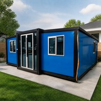 Maison conteneur spacieuse de 20 pieds à double aile, préfabriquée et extensible, avec cuisine et toilettes intégrées