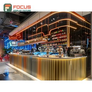 Premium Coffee Display Cabinet Matte <b>Black</b> Finish Syrup Bottle Display Area Cafe Merchandise Cabinet - Product Image 2