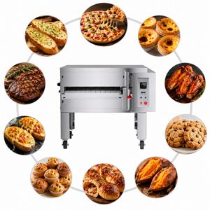 Four à convoyeur durable pour quiches, pizzas, <span class=keywords><strong>burrata</strong></span> et pomodorini, machine à pâtisserie pour tourtes nigérianes à <span class=keywords><strong>la</strong></span> viande pour boulangerie - Product Image 4