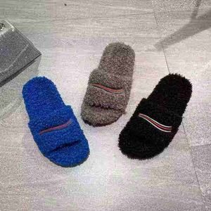 2026 New Designer Brand Fashion Men's and Women's Fur Thick-Soled Slippers with Embroidery, Warm Slippers - Product Image 2