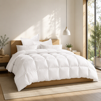 Couette en duvet de plumes de canard et d'oie blanches, super confortable et douce, taille King Queen, de luxe