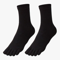 Chaussettes de sport pour hommes en coton épais et respirant, à cinq doigts, avec personnalisation de haute qualité, chaussettes à bout en tissu éponge