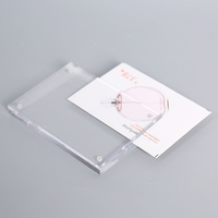 Porte-panneau double face en acrylique haut de gamme personnalisé, hautement transparent, avec bord biseauté, magnétique, pour étiquette de prix, incliné