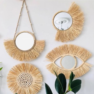 Hot New Handicraft Rattan Wall <strong>Mirror</strong> Unique Antique Wholesale Handmade Living Room <strong>Mirrors</strong> Wicker <strong>Cane</strong> Willow Rattan <strong>Mirror</strong> - Product Image 4