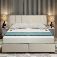 Cadre de lit double complet avec rangement Lit double rembourré Lit plate-forme pour appartement Chambre à coucher d'hôtel