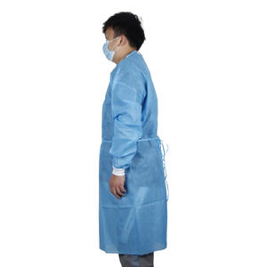 ثوب عزل أزرق غير منسوج للاستعمال مرة واحدة قابل للتنفس طارد للماء أصفاد ملولبة للارتداء العكسي PP25G تصدرت - Product Image 3