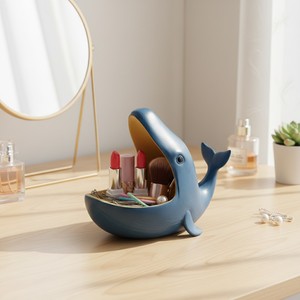 Plateau de rangement en résine en forme de baleine, figurine de baleine créative, porte-clés, organisateur décoratif de bureau pour entrée et salon - Product Image 4