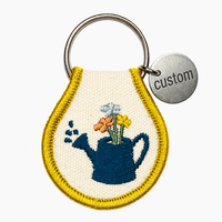 Porte-clés brodé personnalisé, fabrication OEM, vente en gros, porte-clés en tissu de forme variée, tout design, directement du fabricant